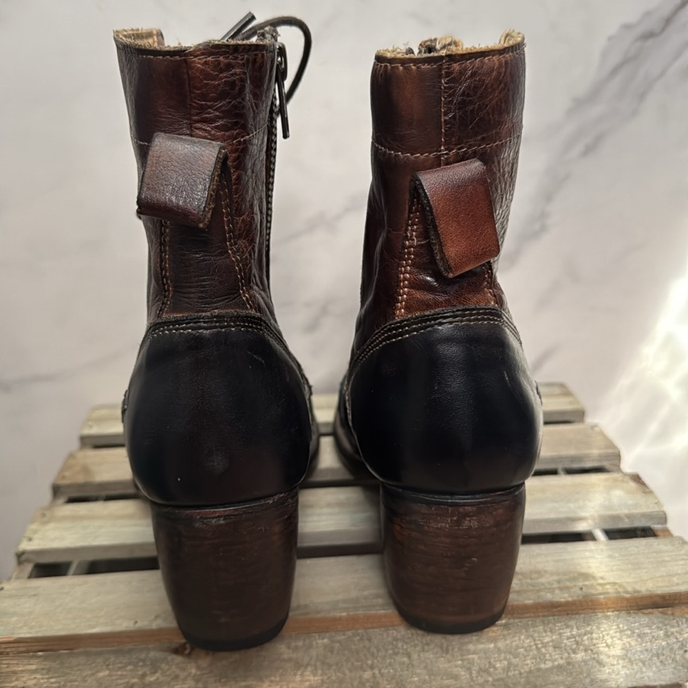 Bed Stu Womens Judgement Lace Up Ankle Boots : Brown Leather - Picture 5 of 9